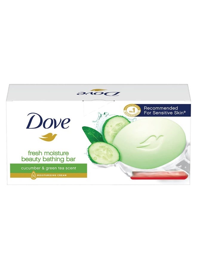 دوف صابون دوف فريش مويستشر بيوتي للاستحمام يمنح البشرة نعومة وانتعاشاً، عبوة من 5 قطع، 75 غرام × 5 - Image 1